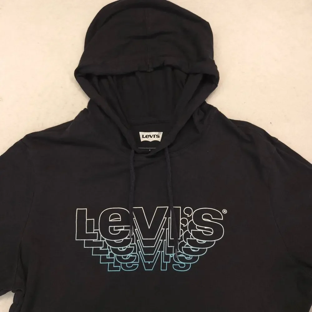 Levis Casual Long Sleeve Hoodie Mens Size Large L Black